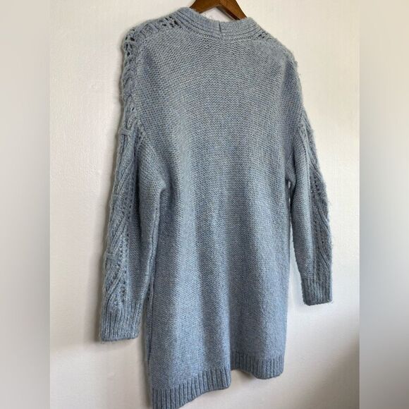 Anthropologie Nuria textured Knit Open Cardigan Dusty blue Size XS - Picture 8 of 10